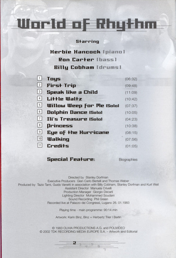 Herbie Hancock, Ron Carter, Billy Cobham : World Of Rhythm Live (DVD-V, Multichannel, PAL, DTS)