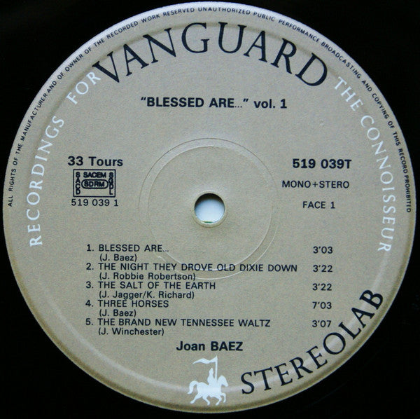 Joan Baez : Blessed Are... Vol. 1 (LP, Album, RE)