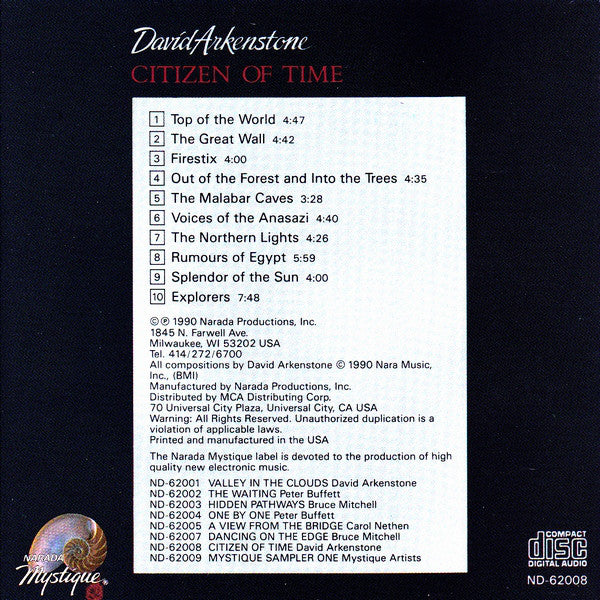 David Arkenstone : Citizen Of Time (CD, Album)