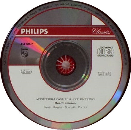 Montserrat Caballé & José Carreras : Duetti Amorosi (CD, Comp, RM)