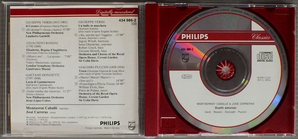 Montserrat Caballé & José Carreras : Duetti Amorosi (CD, Comp, RM)