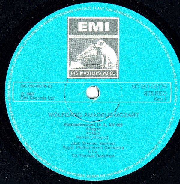 Wolfgang Amadeus Mozart, Royal Philharmonic Orchestra, Sir Thomas Beecham :  Fagotconcert KV 191, Klarinetconcert KV 622 (LP)