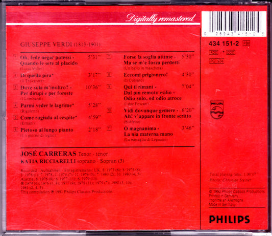 Giuseppe Verdi - José Carreras : Arias (CD, Comp)