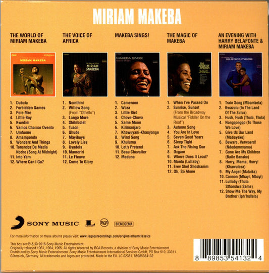 Miriam Makeba : Original Album Classics (Box, Comp + CD, Album, RE + CD, Album, RE + CD, Al)
