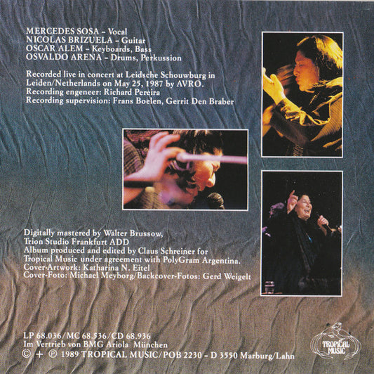 Mercedes Sosa : Live In Europe (CD, Album)