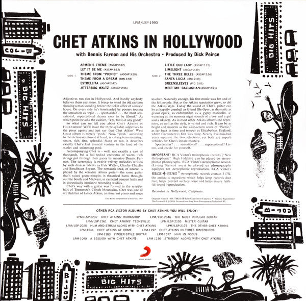 Chet Atkins : Chet Atkins In Hollywood (LP, Album, RE, 180)