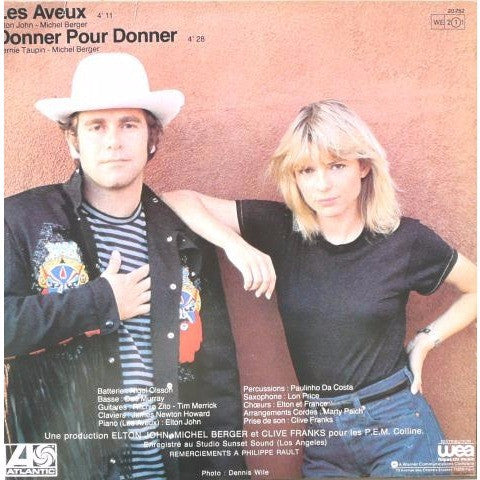 Elton John & France Gall : Les Aveux (12", Maxi)