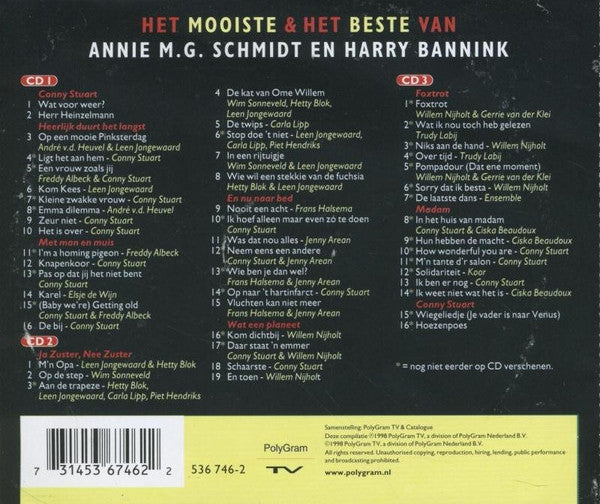Various : Het Mooiste & Het Beste Van Harry Bannink En Annie M.G. Schmidt (3xCD, Comp)