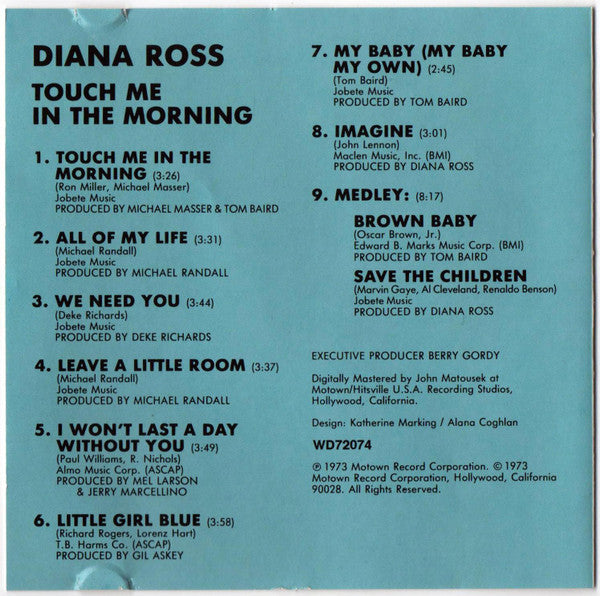 Diana Ross : Touch Me In The Morning (CD, Album)