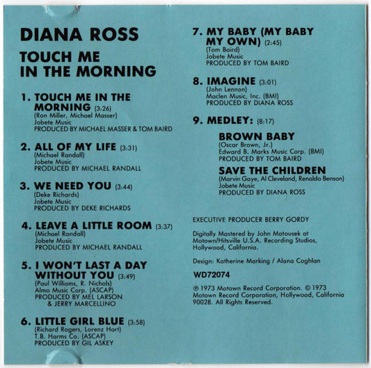 Diana Ross : Touch Me In The Morning (CD, Album)