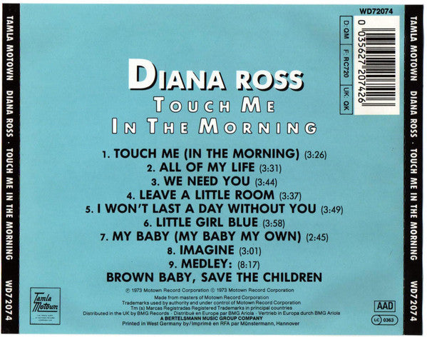 Diana Ross : Touch Me In The Morning (CD, Album)