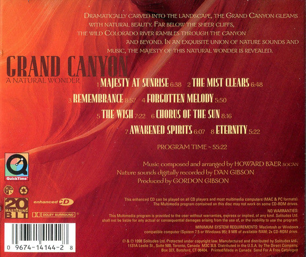 Dan Gibson : Grand Canyon, A Natural Wonder (CD, Album, Enh, Dol)