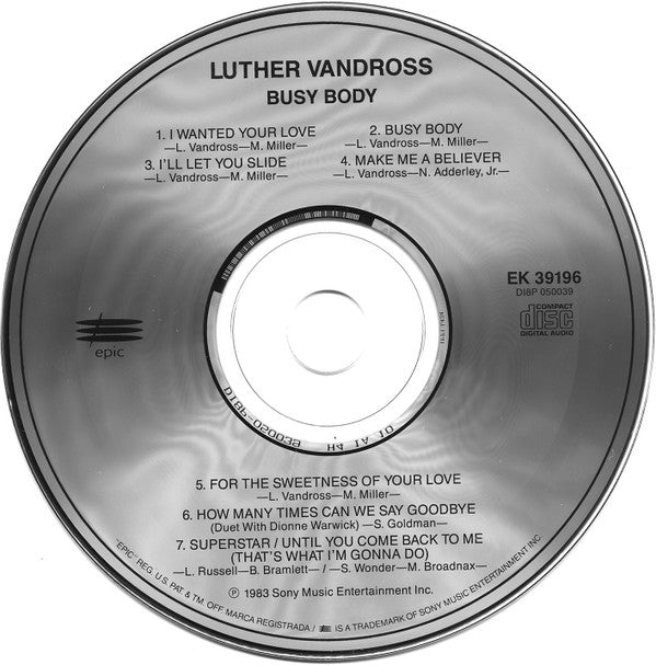Luther Vandross : Busy Body (CD, Album, RE)