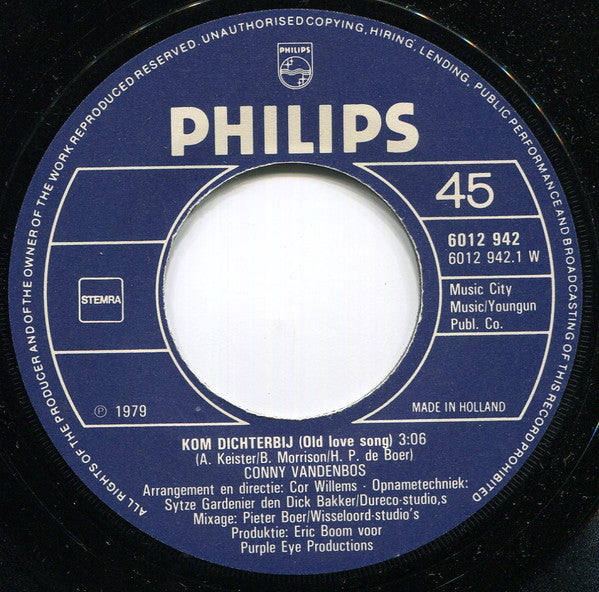Conny Vandenbos : Kom Dichtbij (7", Single)