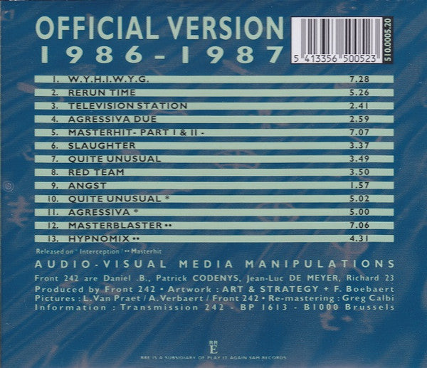 Front 242 : Official Version (CD, Album, RE, RM, RP)