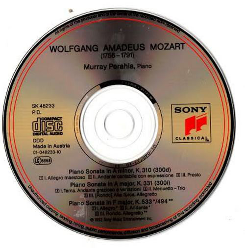 Wolfgang Amadeus Mozart, Murray Perahia : Piano Sonatas K.310 - K.331 - K.533/494 (CD)