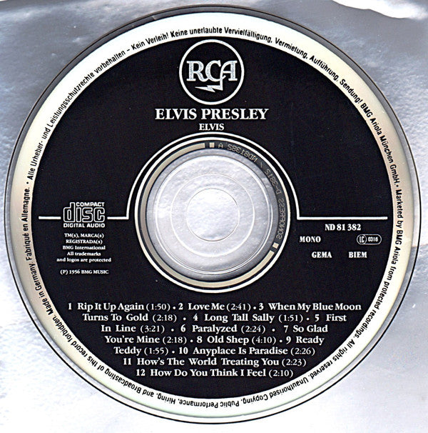 Elvis Presley : Elvis (CD, Album, Mono, RE)