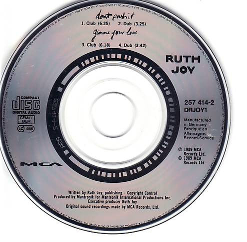 Ruth Joy : Don't Push It (CD, Mini, Single)