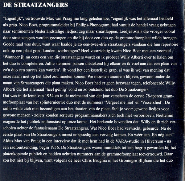 Willy Alberti & Max van Praag : De Straatzangers : Het Legendarische Duo (Het Complete Werk - 43 Onvergetelijke Levensliedjes) (2xCD, Comp)