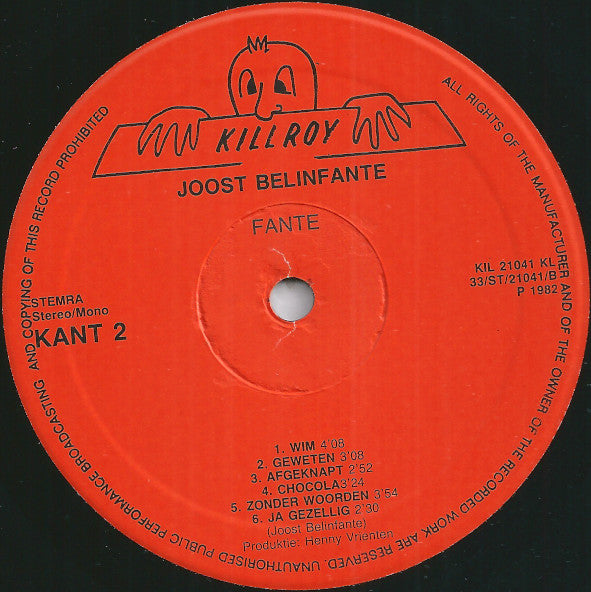 Joost Belinfante : Fante (LP, Album)