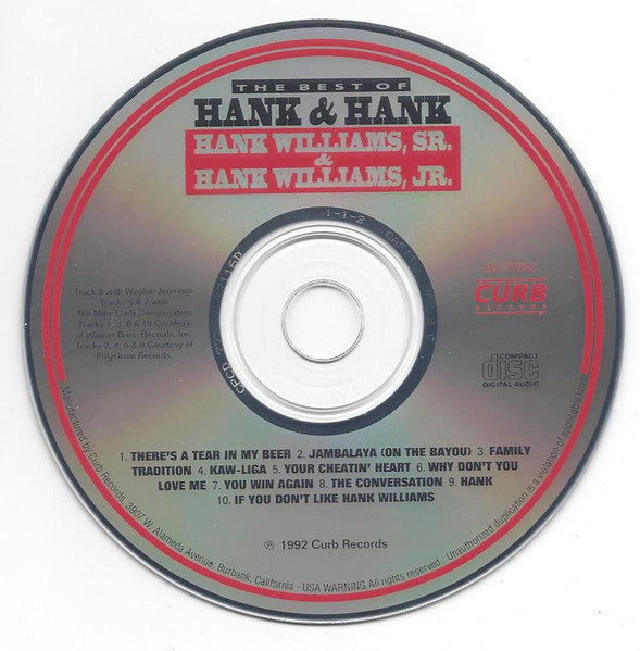 Hank Williams & Hank Williams Jr. : The Best Of Hank & Hank (CD, Comp)