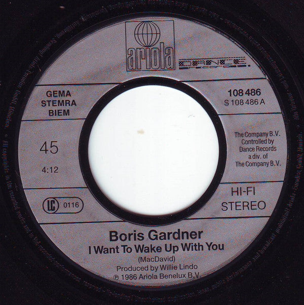 Boris Gardiner : I Want To Wake Up With You (7", Single)