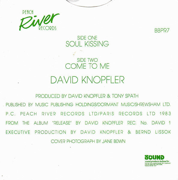 David Knopfler : Soul Kissing (7", Single)