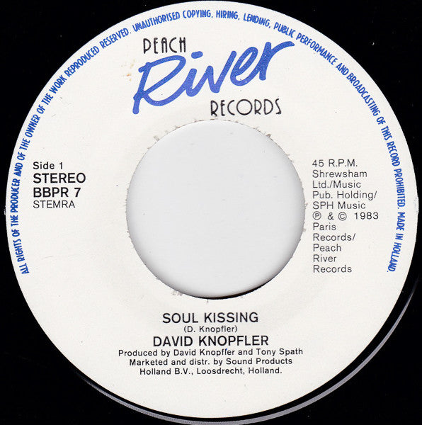 David Knopfler : Soul Kissing (7", Single)