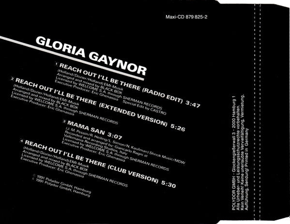 Gloria Gaynor : Reach Out I'll Be There (Arranged + Mixed By Black Box) (CD, Maxi)