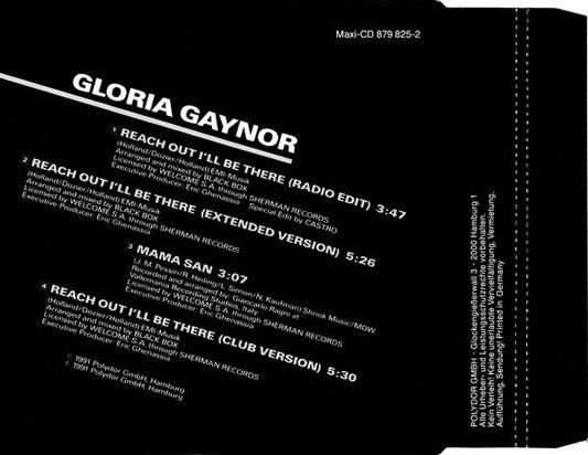 Gloria Gaynor : Reach Out I'll Be There (Arranged + Mixed By Black Box) (CD, Maxi)