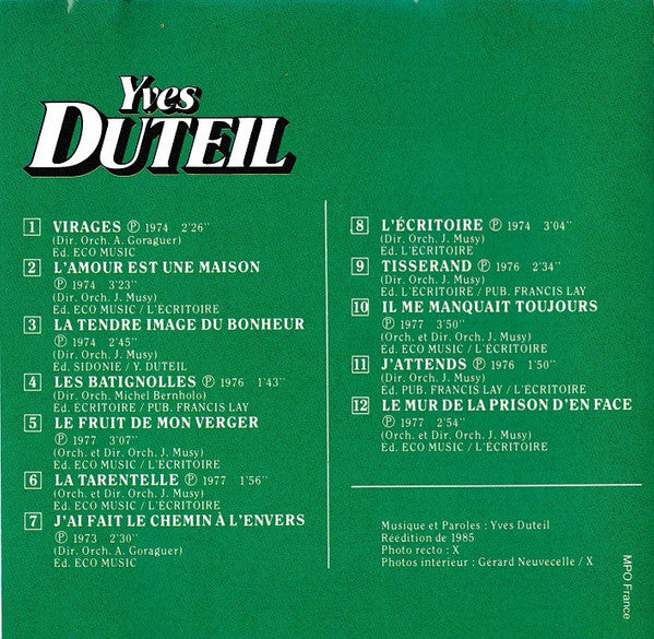 Yves Duteil : Yves Duteil (CD, Comp, RE)