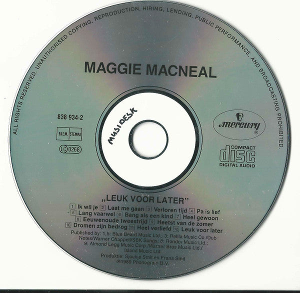 Maggie MacNeal : Leuk Voor Later (CD, Album)