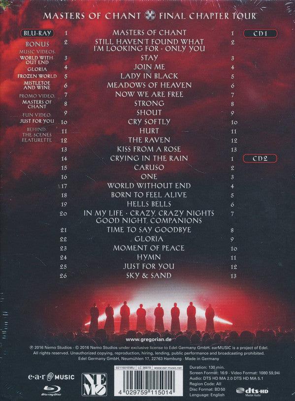 Gregorian : Live! Masters Of Chant - Final Chapter Tour (Limited Mediabook Edition) (Blu-ray + 2xCD + Album, Ltd, Med)