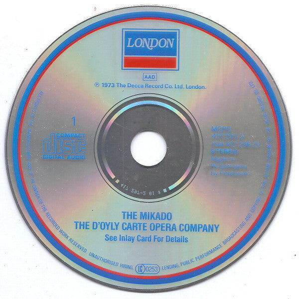 D'Oyly Carte Opera Company, Gilbert & Sullivan : The Mikado (2xCD, Album)