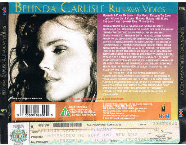 Belinda Carlisle : Runaway Videos (VCD)