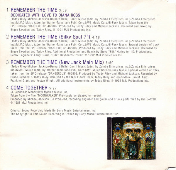 Michael Jackson : Remember The Time (CD, Maxi)
