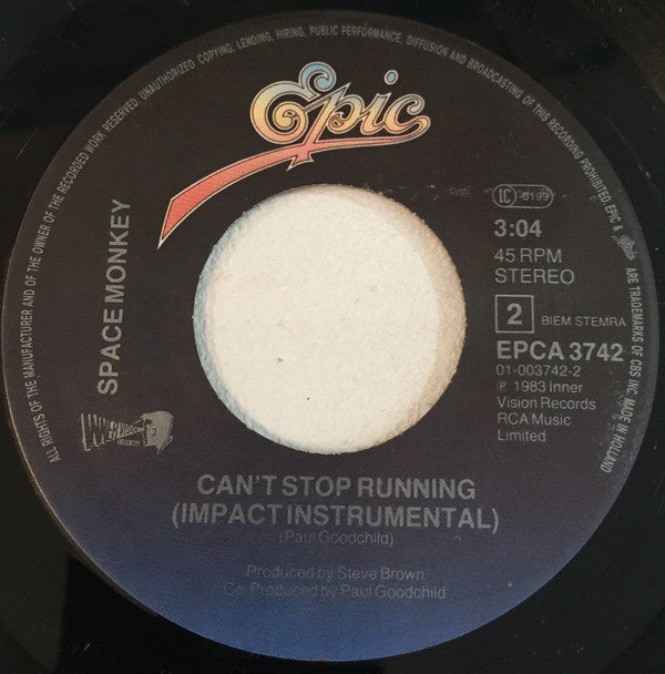 Space Monkey (3) : Can't Stop Running.... (7", Single)