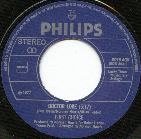 First Choice : Doctor Love (7", Single)