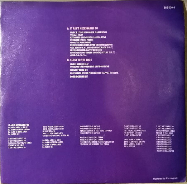 Bronski Beat : It Ain't Necessarily So (7", Single)