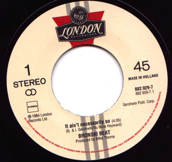 Bronski Beat : It Ain't Necessarily So (7", Single)