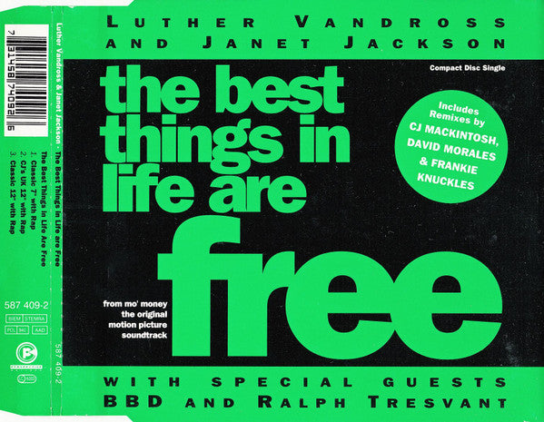 Luther Vandross & Janet Jackson : The Best Things In Life Are Free (CD, Single)