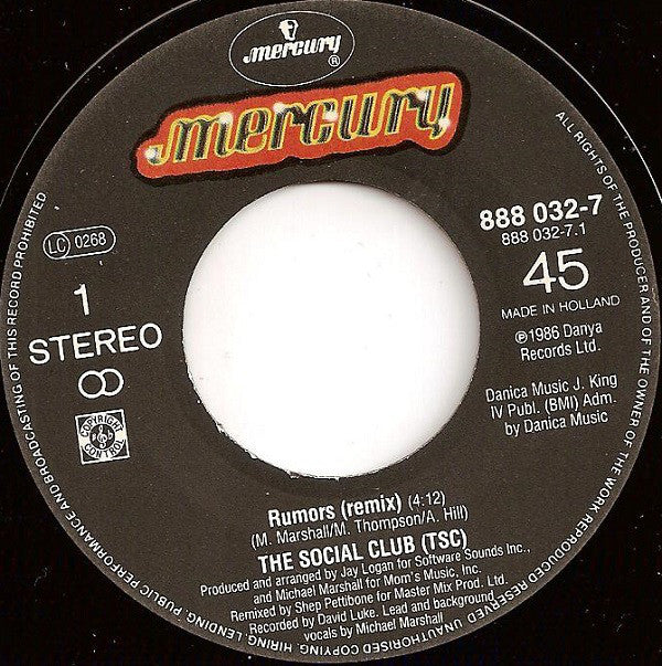 Timex Social Club : Rumors (7", Single)