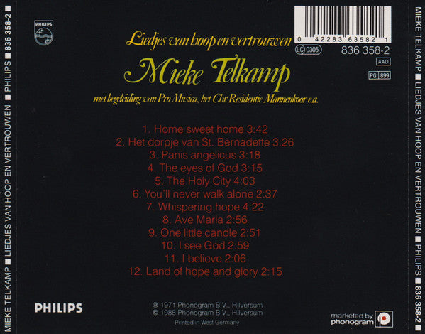 Mieke Telkamp : Liedjes Van Hoop En Vertrouwen (CD, Comp)