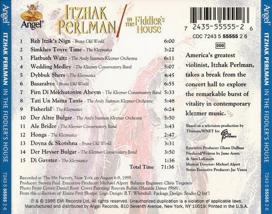 Itzhak Perlman, Various : In The Fiddler's House (CD, Album)
