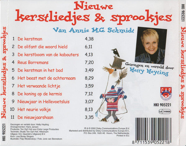 Hetty Heyting : Nieuwe Kerstliedjes & Sprookjes van Annie M.G. Schmidt (CD, Album)