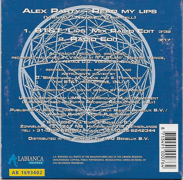 Alex Party : Read My Lips (CD, Single)