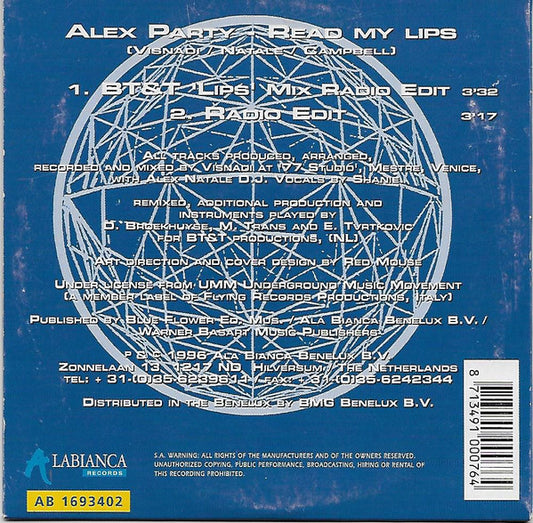 Alex Party : Read My Lips (CD, Single)