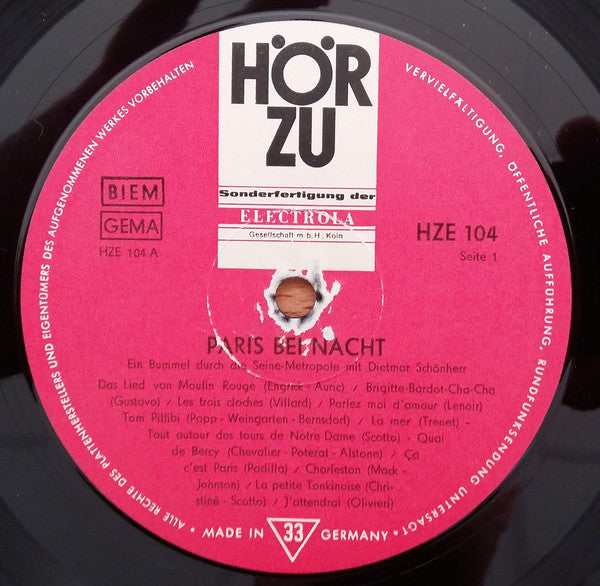 Various : Paris Bei Nacht - Ein Bummel Durch Die Seine-Metropole Mit 21 Weltstars (LP, Comp)