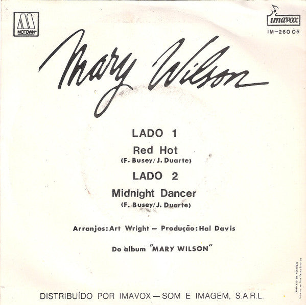 Mary Wilson : Red Hot (7")