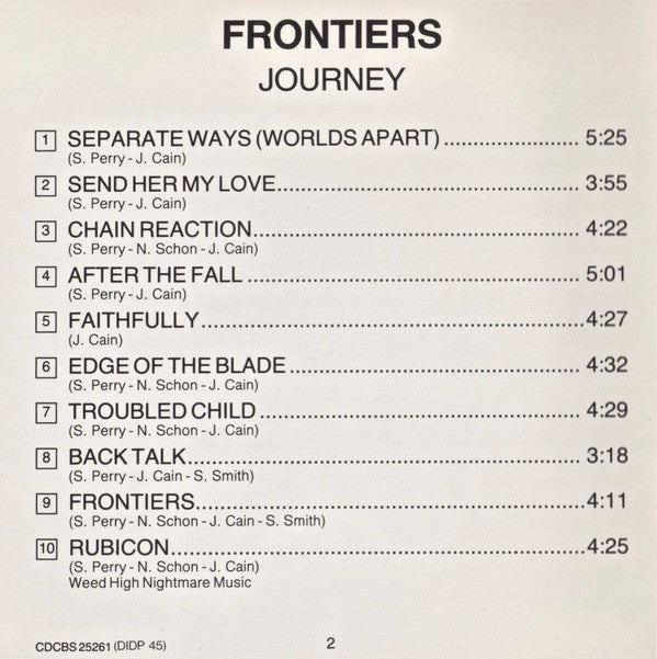 Journey : Frontiers (CD, Album)